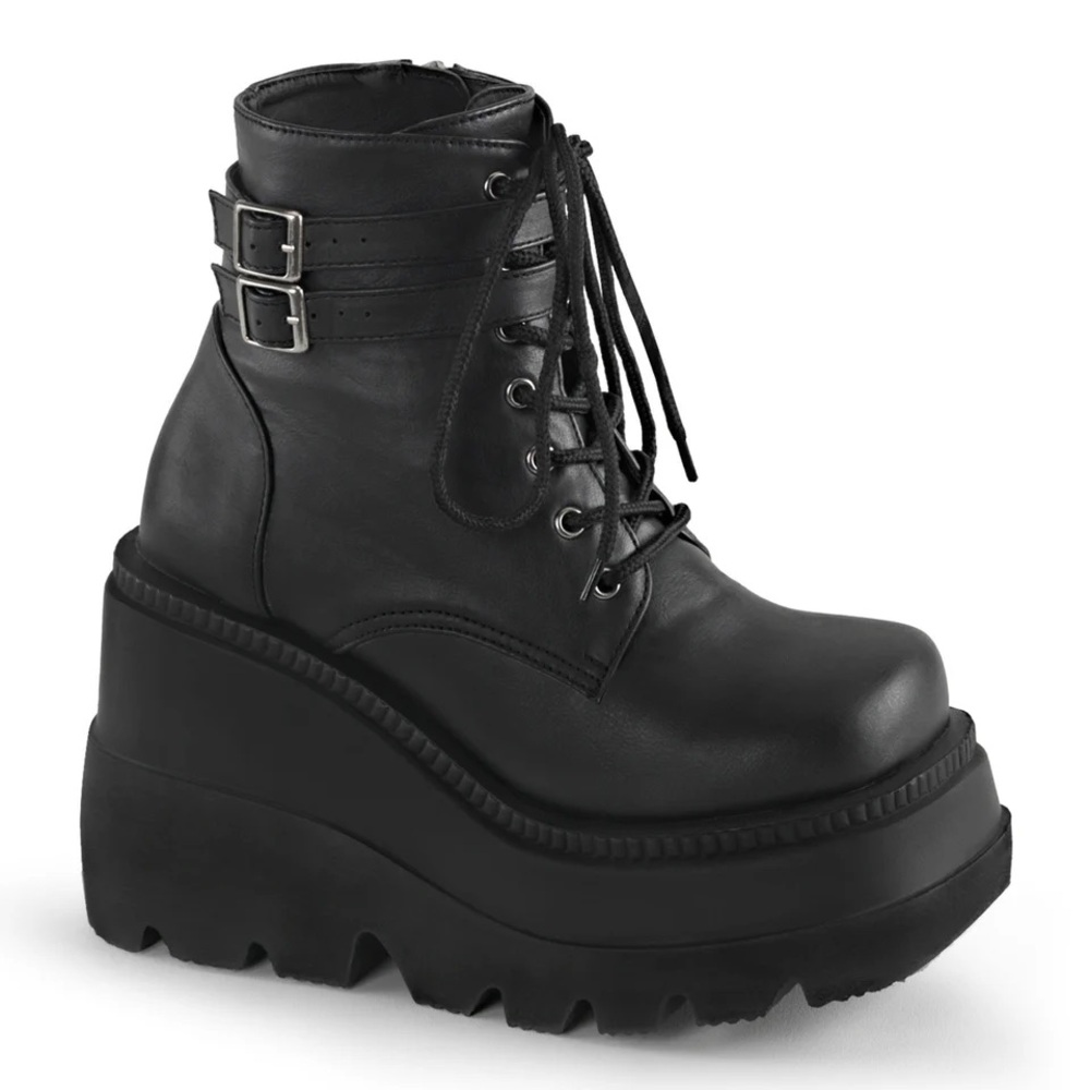 Demonia Black Platform Ankle Boots SHAKER-52